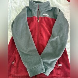 Columbia Two-Tone Fleece Jacket in Red and Gray